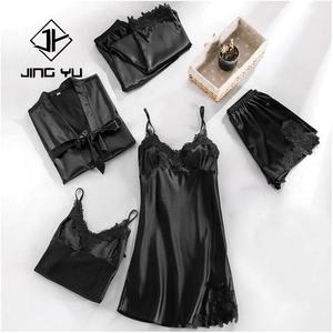 Ensemble de pyjama en dentelle pour femmes de haute qualité en gros, imprimé, ample, confortable, vêtements de maison, ensemble de pyjama respirant pour femmes - Product Image 5