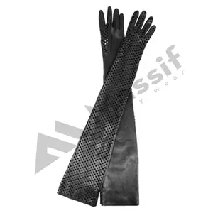 Deerskin-guantes de cuero auténtico para hombre, guantes de invierno hechos a medida, Color negro, liso, clásico, OEM, embalaje de lana