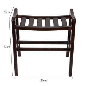 Tabouret de salle de bain en bois massif Western Cuisine Eastern Kitchen 31x51x47cm Marron, Chaise de douche, Siège de salle de bain - Product Image 4