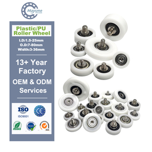 O.d 15-60mm Vít chủ đề trục phẳng POM Nylon formaldehyde nhựa Con lăn hướng dẫn bánh xe mang ròng rọc cửa trượt con lăn - Product Image 1