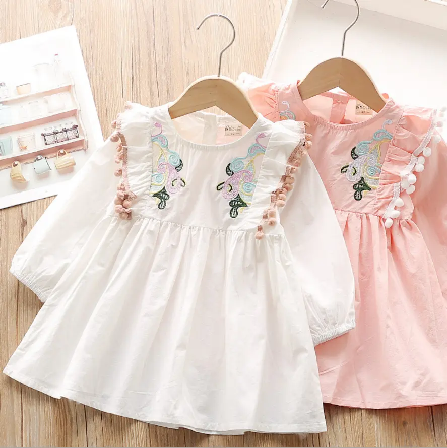 2019 Ins European&America Girl Dress Linen 100% Toddler Kids Summer Clothings Casual Fashion Baby Girl embroider dress Clothes