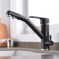 Robinets de cuisine à eau chaude Robinet d'évier Robinet d'évier de cuisine en laiton à 3 voies Robinets de cuisine