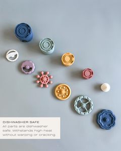 Bloques de Construcción Apilables de Silicona de Grado Alimenticio, Ecológicos y Educativos Inthetrend, Juguete de Dentición Suave para Bebés, Personalizable - Product Image 3