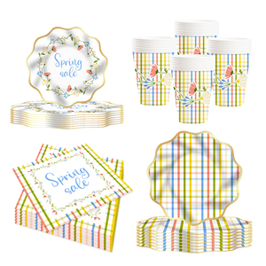 DAMAI Floral <b>Paper</b> Plates Daisy Plates Disposable Floral Party Plate for Girl Wedding Bridal Shower Birthday Tea Party Supplies - Product Image 3