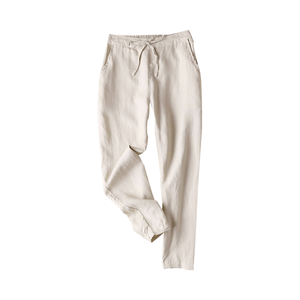 Vêtements pour femmes Ohsisa, nouvelle collection 2025, pantalon long décontracté en coton et lin, avec cordon de serrage à la cheville, pour femmes - Product Image 6