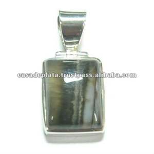 Colgante de Plata de Ley 925 con piedras preciosas de fluoruro natural Colgante de moda Chapado en plata de estilo clásico para regalo, fiesta y boda - Product Image 2