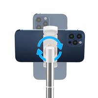 Support de téléphone de bureau réglable en hauteur (240-364 mm) avec base lestée, support universel télescopique pour téléphone portable, idéal pour le bureau et le streaming en direct