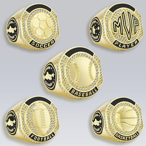 Anelli Personalizzati del Campionato di Calcio, Baseball, Basket, Calcio Americano, Anello Premio in Oro per il Miglior Giocatore - Product Image 1