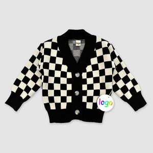 Bán Buôn Trẻ Em Quần Áo Áo Len 100% Bông Tốt Đan Tùy Chỉnh In Cô Gái Cardigan Với Thẻ - Product Image 3