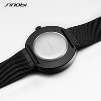 Montre à quartz pour homme Sinobi en acier inoxydable, bracelet de 20 mm, cadran de 44 mm, mouvement SEIKO, résistante à l'eau, mode luxe