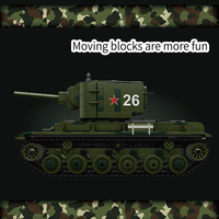 Kalıp kral 20026 askeri motorlu oyuncaklar teknik APP uzaktan kumanda savaş meclisi Model setleri No.KV-2 Tank yapı taşları