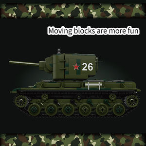 Moule roi 20026 jouets motorisés militaires application technique télécommande bataille assemblage modèle ensembles n ° KV-2 réservoir blocs de construction - Product Image 3