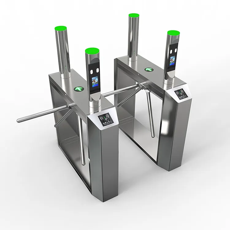 304 Stainless Steel Keamanan Anti-ledakan Otomatis Kontrol Akses Sidik Jari Tripod Turnstile Pengenalan Wajah Turnstile