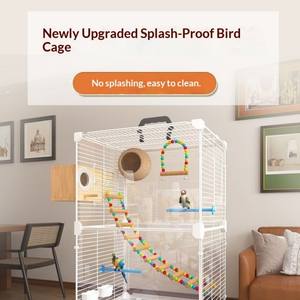 Gabbia per Pappagalli in Metallo, Grande Voliera per Uccelli con Posatoio per Piccoli Uccelli, Gabbia per Canarini - Product Image 2