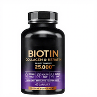 Capsules de croissance capillaire VitaSpring OEM à la biotine, complément pour cheveux, peau et ongles, 1000mcg 15000mcg, collagène, kératine, vitamine, capsules de biotine