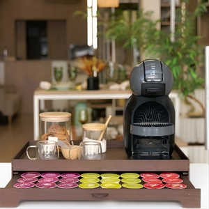 Moderno Organizador de Cápsulas de Café de Madera, con Forma Rectangular, Desmontable y Móvil, para Uso en Escritorio - Product Image 2