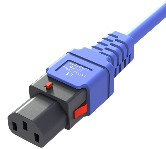 HENG-WELL Power Supply Cord IEC C13 With Lock Extension Cord