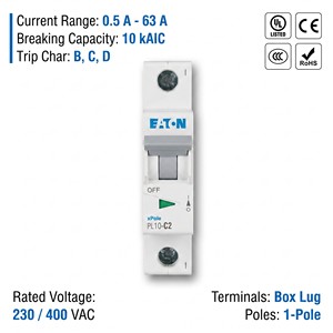 Disjoncteur miniature (MCB) série PL10 PL10-C2 2A 1P 10kA courbe C CE CCC ISO pour le contrôle d'équipements - Product Image 2