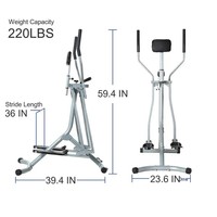 FDFIT Appareil de fitness d'intérieur pliable, simulateur de marche 3D, cadre métallique, entraînement mécanique, pour tonifier les jambes, la taille et les fessiers