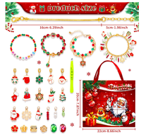 2025 créatif 24 compte à rebours calendrier avent Surprise aveugle boîte ensemble bricolage cristal perles charme enfants Bracelets ensemble cadeau de noël
