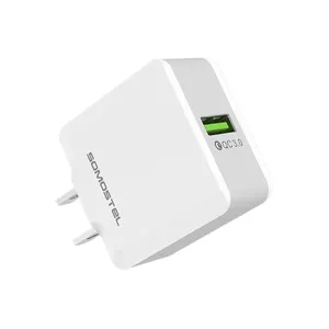 Somostel 2024 Hot Selling Mobile Phone Chargers 2 in 1 Wall Adapter Q.C.3.0 Fast Charging With Cable A12 For iPhone Charger