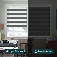 Persianas Zebra para Ventanas, Persianas Enrollables Opacas Inalámbricas de Tamaño Personalizado, Persianas de Doble Capa Transparentes para Día y Noche