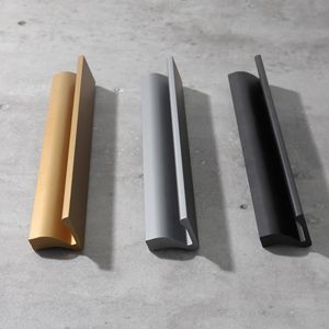 Poignées de porte d'armoire modernes en bronze brossé et or à 7 caractères pour la cuisine et la chambre à coucher - Product Image 5