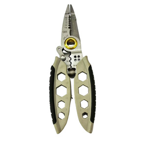 Wire Stripping Pliers 1/2 In Jaw Industrial Grade Nickel Chromium Steel Beige Handle Electrician <b>Tool</b> - Product Image 3