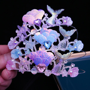 Ocean Style Bridal Alloy Rhinestone <strong>Crown</strong> Shining Scales Headdress <strong>Personalized</strong> Girls Hair Bands <strong>Crown</strong> <strong>Tiara</strong> - Product Image 1