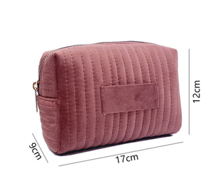 Trousse de Toilette de Voyage Matelassée en Velours Grande Capacité, Style Tendance avec Fermeture Éclair pour Rangement Maquillage et Cosmétiques Femme - Product Image 4