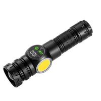Lampe torche laser blanche numérique transfrontalière, aimant de queue, lumière latérale rouge/blanche, lumière puissante multifonction.