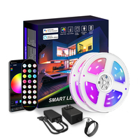 Wifi tuya app 12v Flexible Rgb Smart Led Strip Musique Sync Télécommande Chambre Tv Pc Rétroéclairage Ambiant Smd5050 Led Strip Light