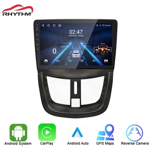 Autoradio Android convivial pour l'utilisateur, écran tactile 9 pouces, navigation GPS, Carplay sans fil, BT, FM, RDS pour Peugeot 207 207CC 2006-2015 - Product Image 1