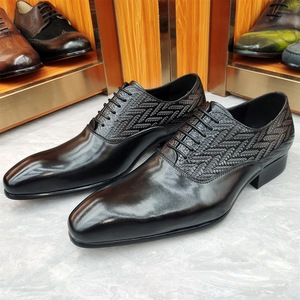 Chaussures de soirée légères XuanWu 2026 Brook en cuir gaufré pour homme, grande taille, bout rond, à enfiler, semelle extérieure en caoutchouc, collection automne - Product Image 1