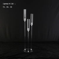 Candélabres clairs mariages centres de Table décoration 5 bras 8 bras acrylique candélabre Led bougeoir bougeoir