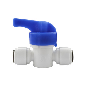 Válvula de bola para purificador de agua, conexión rápida de 2 puntos, 1/2 pulgada, conector de tubería gris y azul real para dispensador de agua doméstico - Product Image 3