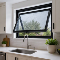 Ventana de Aluminio con Diseño Abatible Superior, Resistente a la Lluvia, con Ventilación, Cierre Multipunto, Doble Vidrio, Certificación AS2047 / CE