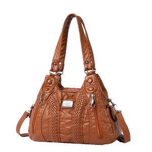 Stylish Vintage Crossbody <b>Handbag</b> for Women Customized New Fashionable Geometric Decoration Motorcycle Bag with Rivet Lady Style - Product Image 4