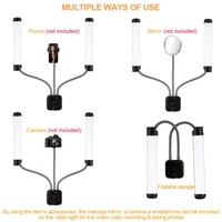 Lampe à ongles LED à double bras Glamcor, lumière de remplissage en forme de demi-lune pour salon de coiffure, studio, maquillage, photographie