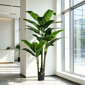 卸売人工バナナの木鉢植え偽物の熱帯葉植物、屋内家庭、ホテル、モール、ホテルロビーの景観装飾用 - Product Image 4