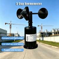 Anémomètre Veinasa-FS 3 coupelles en fibre de carbone, capteur de vitesse du vent 4-20mA 0-5V sortie RS485 pour la surveillance environnementale météorologique