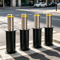 Bollards de sécurité rétractables automatiques hydrauliques en acier inoxydable 304 anti-choc pour entrée scolaire ou gouvernementale