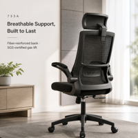 Fauteuil ergonomique moderne en mousse avec hauteur réglable et base pivotante pour bureau à domicile et chambre