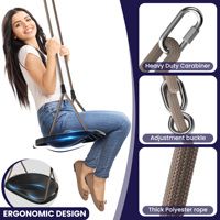 Balançoire circulaire à double corde en PP injecté avec poignées antidérapantes, pour enfants et adultes, idéale pour jardin, aire de jeux intérieure ou extérieure