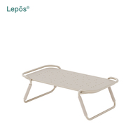 Table basse scandinave minimaliste pour patio, structure en aluminium thermolaqué antirouille, table de café d'extérieur pour balcon et espace de loisirs