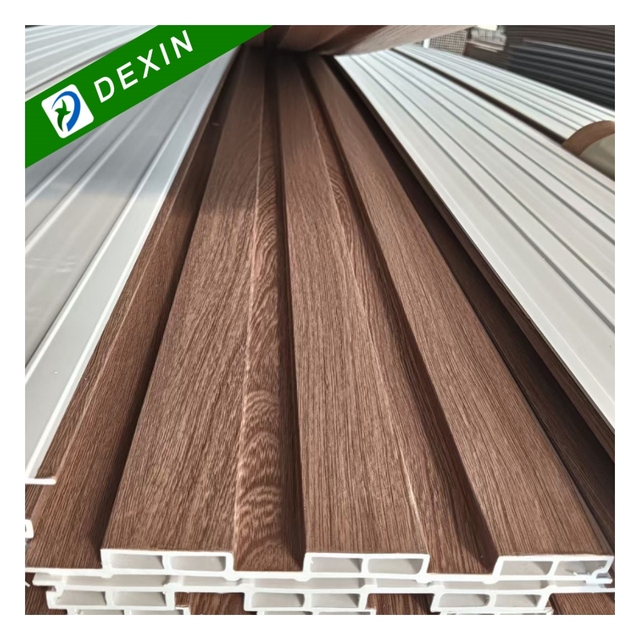 WPC PVC Waterproof Fluted Great Wall Panels for Apartment Interior Decoration Eco-Friendly Wood Alternative Wall Panel