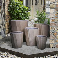 Pots à fleurs en fibre de verre multicolores les plus vendus, jardinières d'extérieur écologiques avec trou de drainage