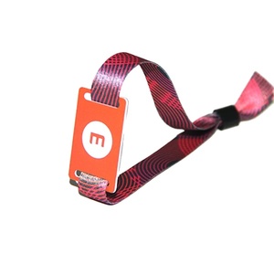 도매 맞춤형 폴리 에스터 <span class=keywords><strong>RFID</strong></span> 팔찌 조정 가능한 새틴 짠 직물 팔찌 액세스 제어 - Product Image 6