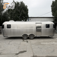 Caravane mobile de 8 m en acier inoxydable brossé, remorque de voyage de style rétro classique pour le camping, en promotion spéciale