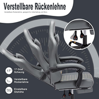 Chaise de luxe pour PC Allemagne Logo brodé Special X Mark Design Grey Racing Stuhl Design Gamer Chair Gaming Stuhl avec repose-pieds